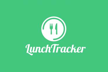 El logotipo del rastreador de almuerzos sobre un fondo verde vibrante.