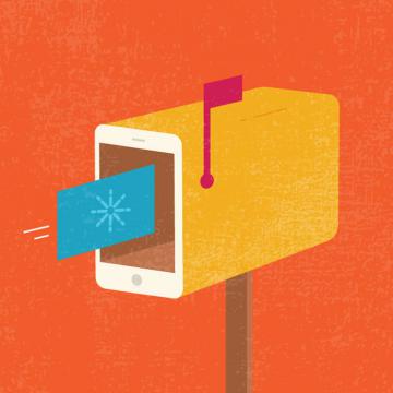 Una ilustración de un buzón con un teléfono en su interior, que proporciona una comunicación y una entrega de mensajes convenientes.